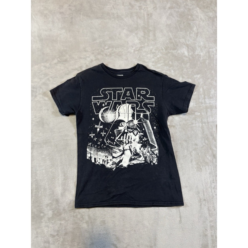 Star Wars Men's Shirt Black & White Logo Graphic Movie T-shirt | Size S |